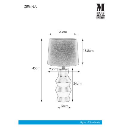 Markslöjd 108448 - Stona lampa SIENNA 1xE27/40W/230V bela