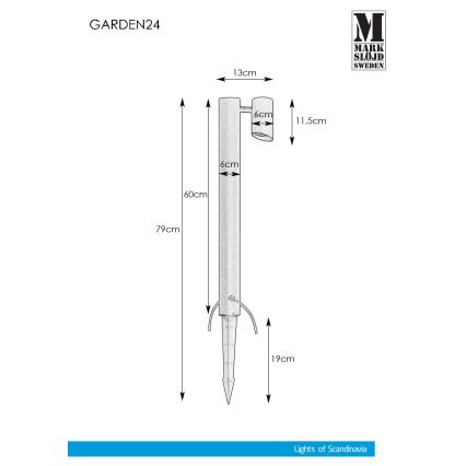 Markslöjd 108485 - LED Spoljna lampa GARDEN24 LED/6W/24V 60 cm IP44 crno