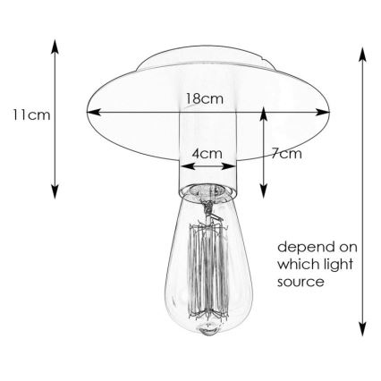 Markslöjd 108540 - Plafonjera PIATTO 1xE27/40W/230V crno