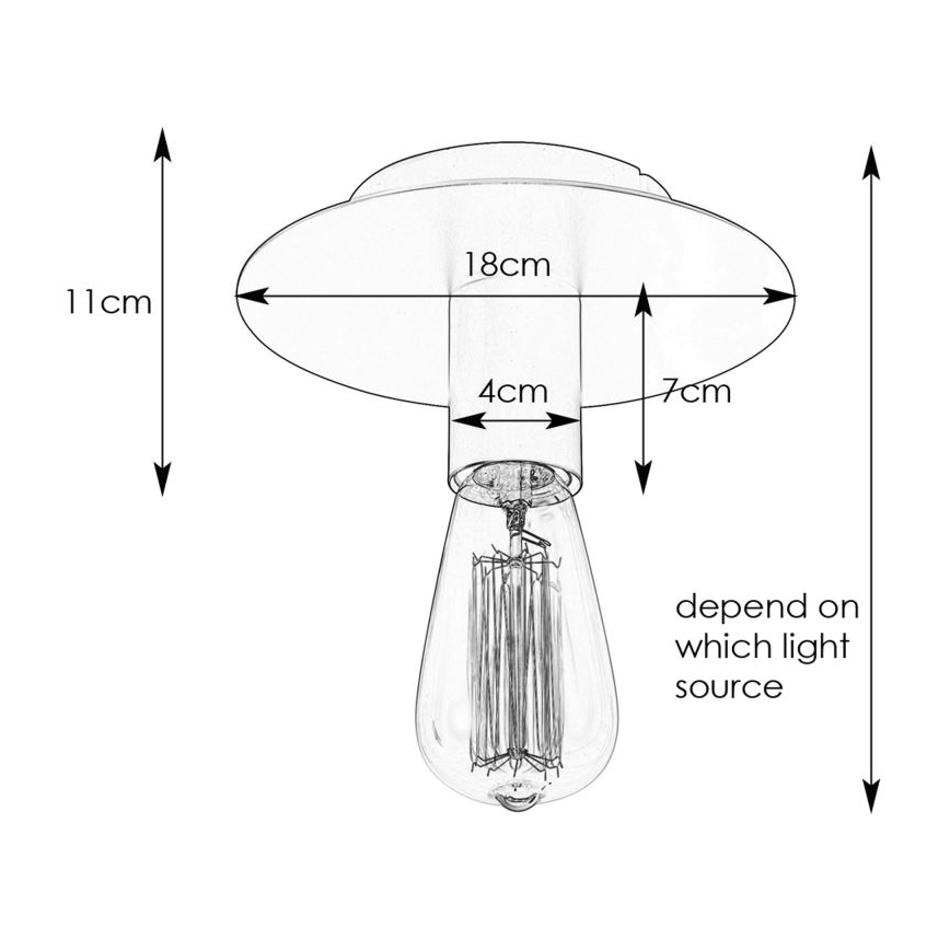 Markslöjd 108540 - Plafonjera PIATTO 1xE27/40W/230V crno