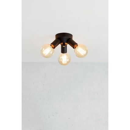 Markslöjd 108549 - Plafonjera MAZZO 3xE27/40W/230V crno