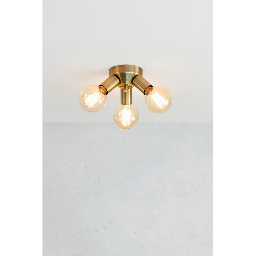 Markslöjd 108550 - Plafonjera MAZZO 3xE27/40W/230V mesing