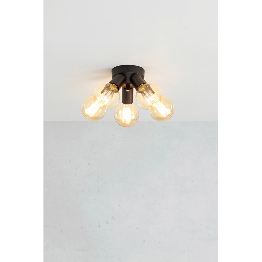 Markslöjd 108552 - Plafonjera MAZZO 5xE27/40W/230V crno