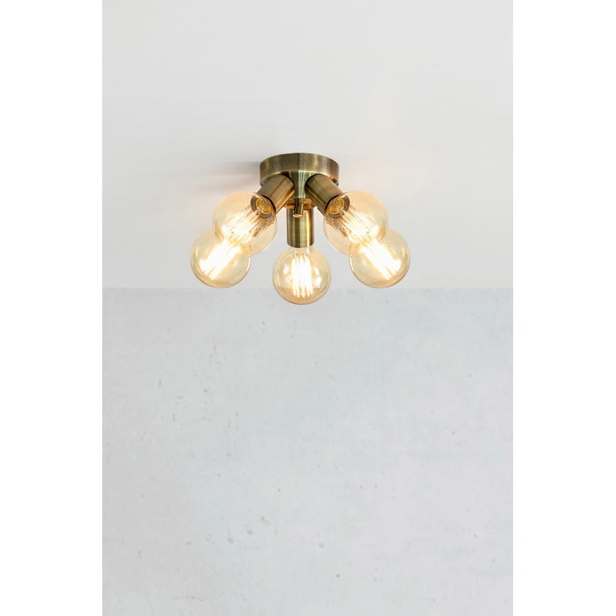 Markslöjd 108553 - Plafonjera MAZZO 5xE27/40W/230V mesing