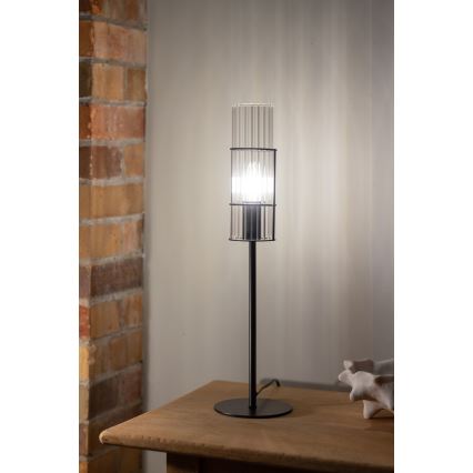 Markslöjd 108555 - Stona lampa TUBO 1xE14/40W/230V 50 cm crno/prozirna
