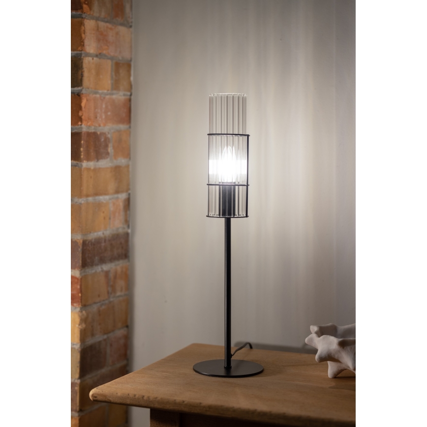 Markslöjd 108555 - Stona lampa TUBO 1xE14/40W/230V 50 cm crno/prozirna
