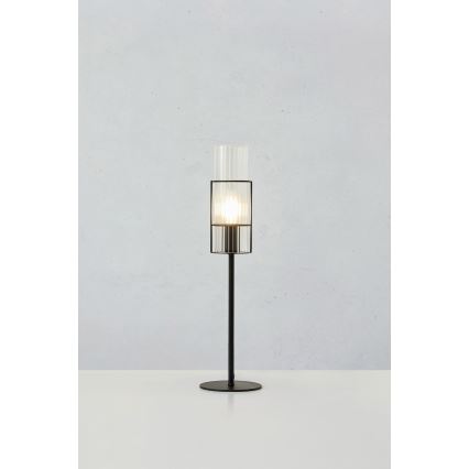 Markslöjd 108555 - Stona lampa TUBO 1xE14/40W/230V 50 cm crno/prozirna