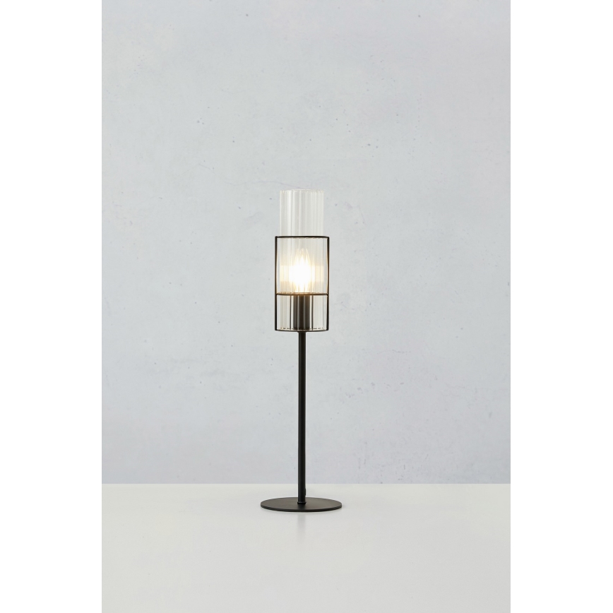 Markslöjd 108555 - Stona lampa TUBO 1xE14/40W/230V 50 cm crno/prozirna