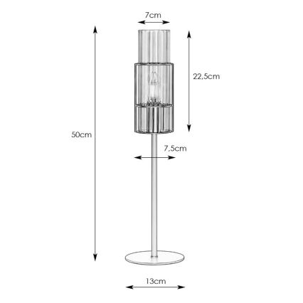 Markslöjd 108555 - Stona lampa TUBO 1xE14/40W/230V 50 cm crno/prozirna