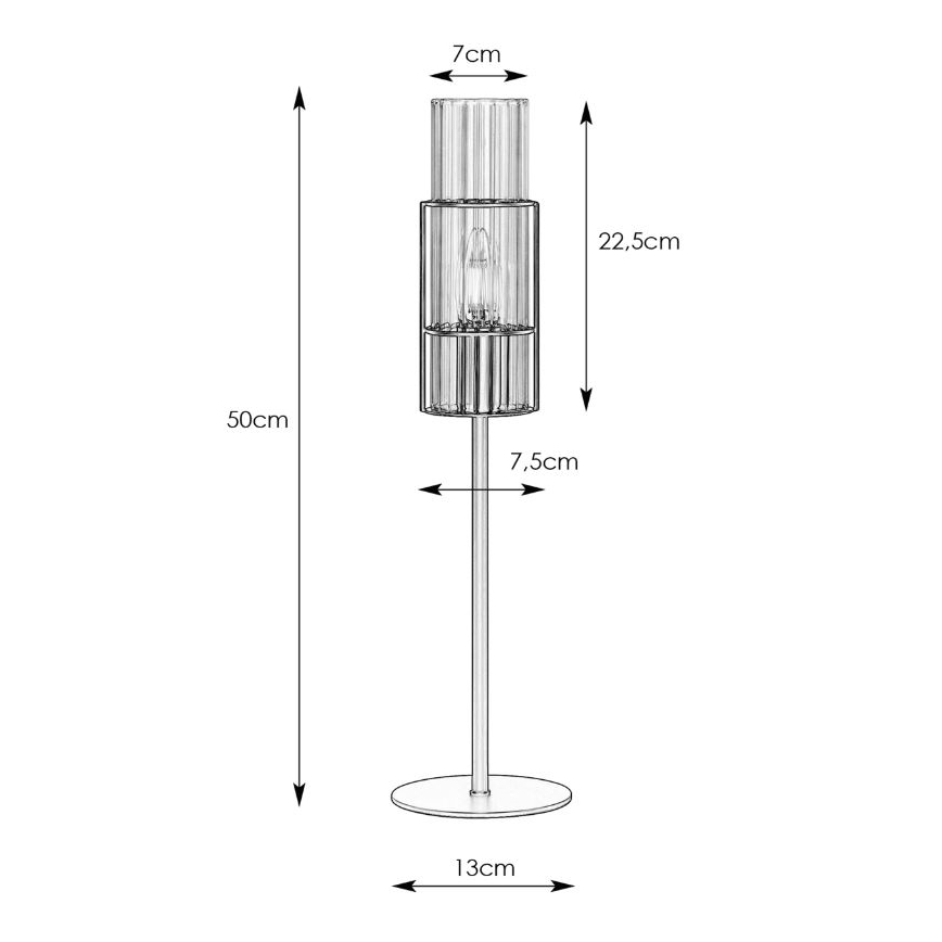 Markslöjd 108555 - Stona lampa TUBO 1xE14/40W/230V 50 cm crno/prozirna