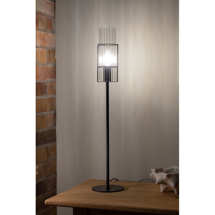 Markslöjd 108556 - Stona lampa TUBO 1xE14/40W/230V 65 cm crno/prozirna