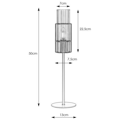 Markslöjd 108557 - Stona lampa TUBO 1xE14/40W/230V 50 cm sjajni krom/prozirna