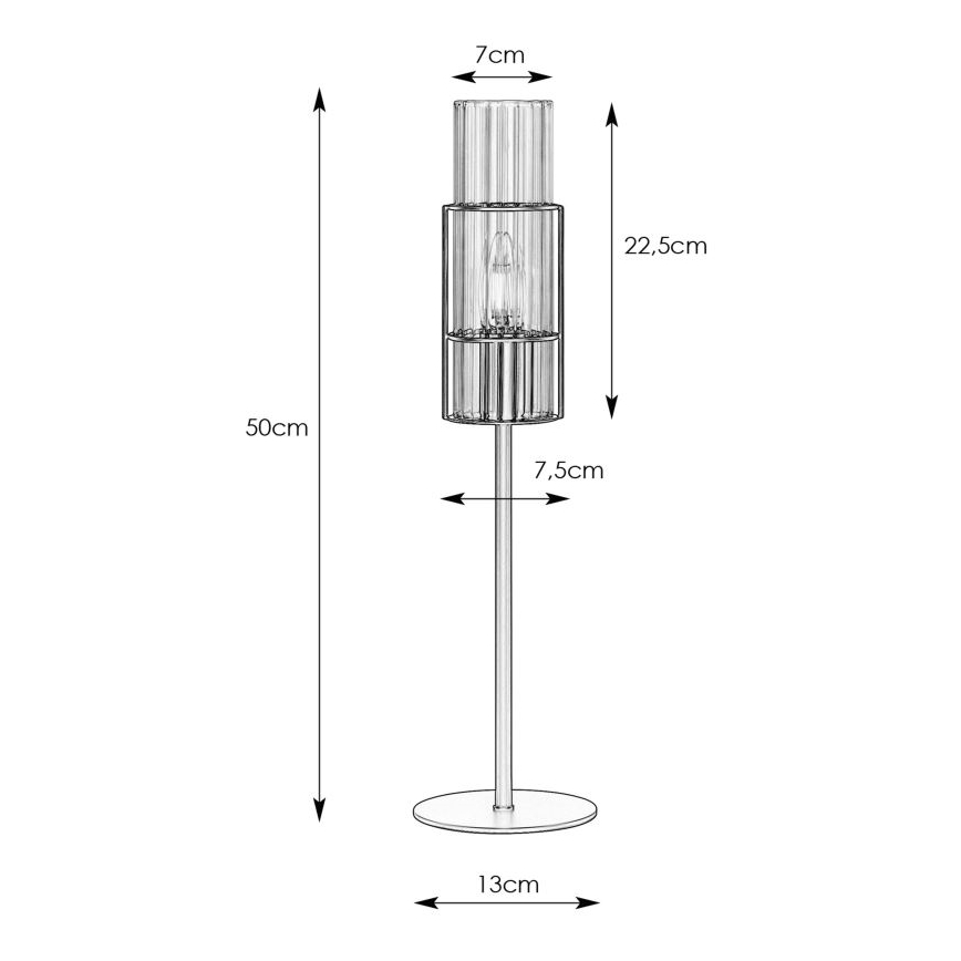 Markslöjd 108557 - Stona lampa TUBO 1xE14/40W/230V 50 cm sjajni krom/prozirna