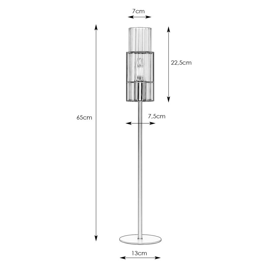 Markslöjd 108558 - Stona lampa TUBO 1xE14/40W/230V 65 cm sjajni krom/prozirna