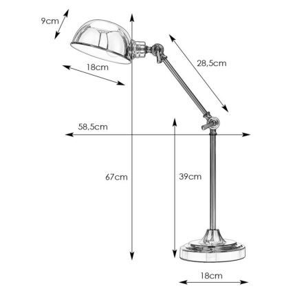Markslöjd 108583 - Stona lampa PORTLAND 1xE27/40W/230V sjajni krom