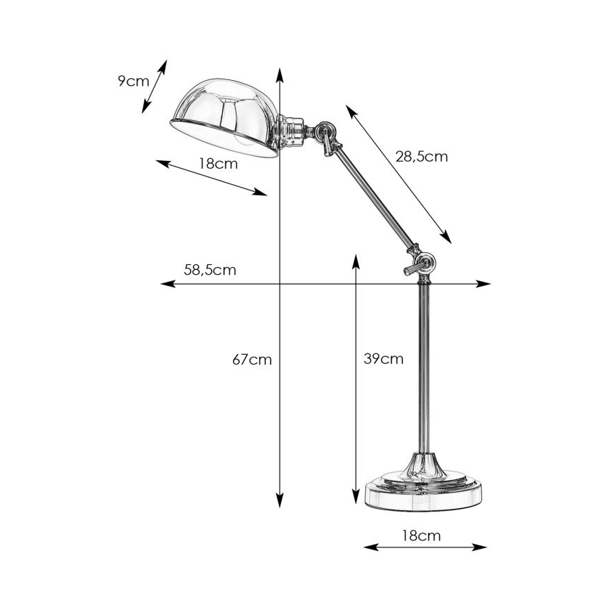 Markslöjd 108583 - Stona lampa PORTLAND 1xE27/40W/230V sjajni krom