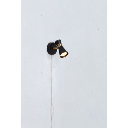 Markslöjd 108625 - Zidna reflektorska lampa FOLIE 1xGU10/7W/230V crno/mesing