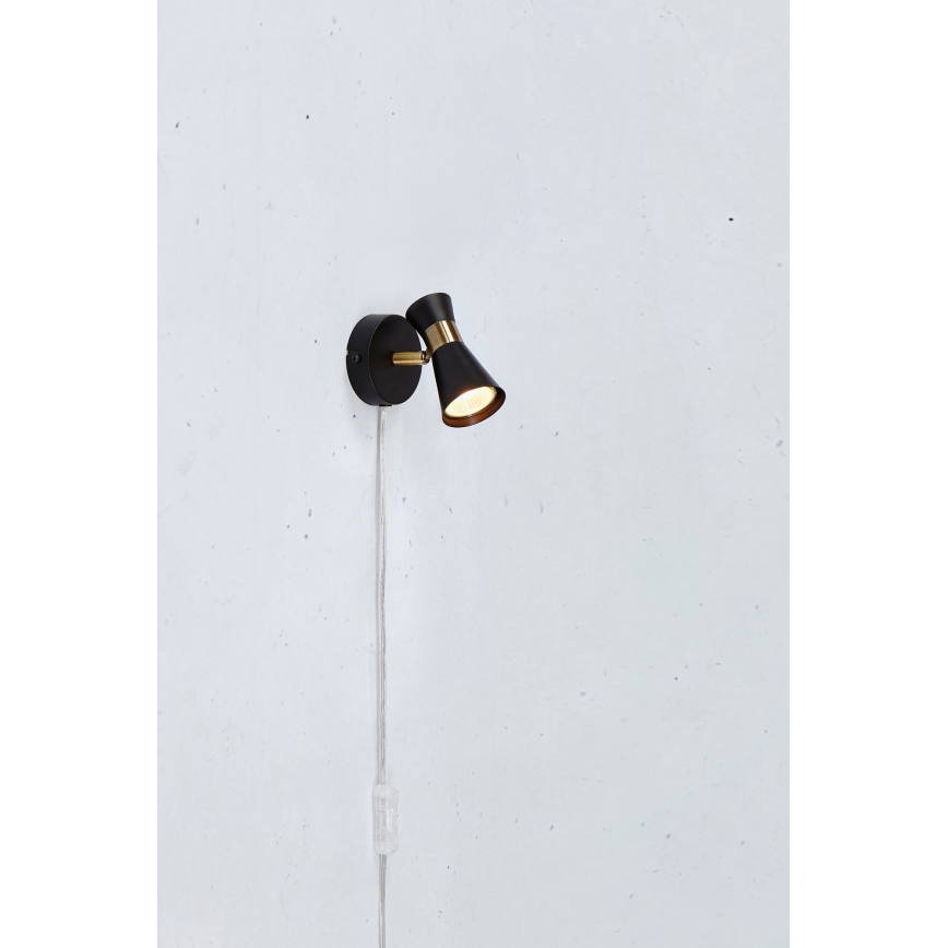 Markslöjd 108625 - Zidna reflektorska lampa FOLIE 1xGU10/7W/230V crno/mesing