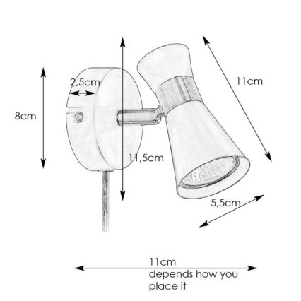 Markslöjd 108625 - Zidna reflektorska lampa FOLIE 1xGU10/7W/230V crno/mesing