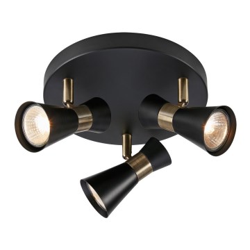Markslöjd 108626 - Reflektorska lampa FOLIE 3xGU10/7W/230V crno/mesing