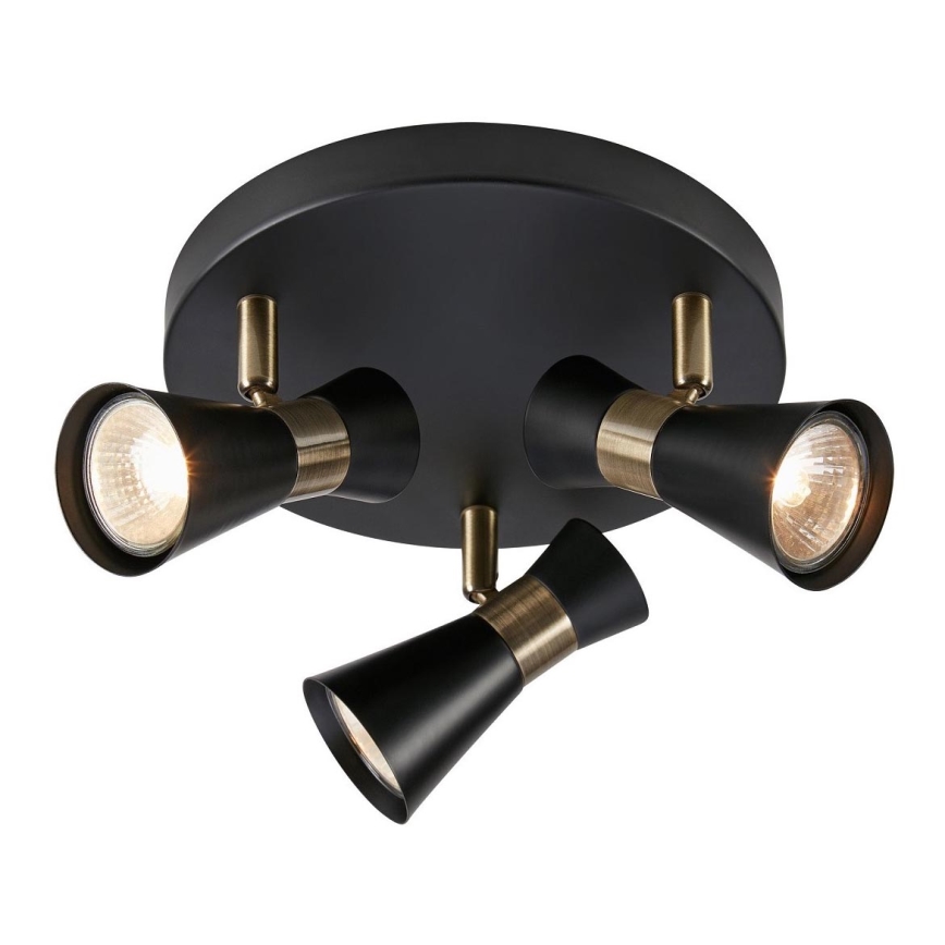 Markslöjd 108626 - Reflektorska lampa FOLIE 3xGU10/7W/230V crno/mesing