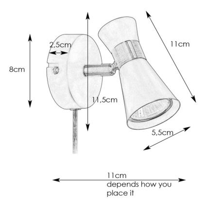 Markslöjd 108627- Zidna reflektorska lampa FOLIE 1xGU10/7W/230V bela/mat krom