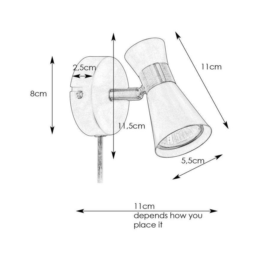 Markslöjd 108627- Zidna reflektorska lampa FOLIE 1xGU10/7W/230V bela/mat krom