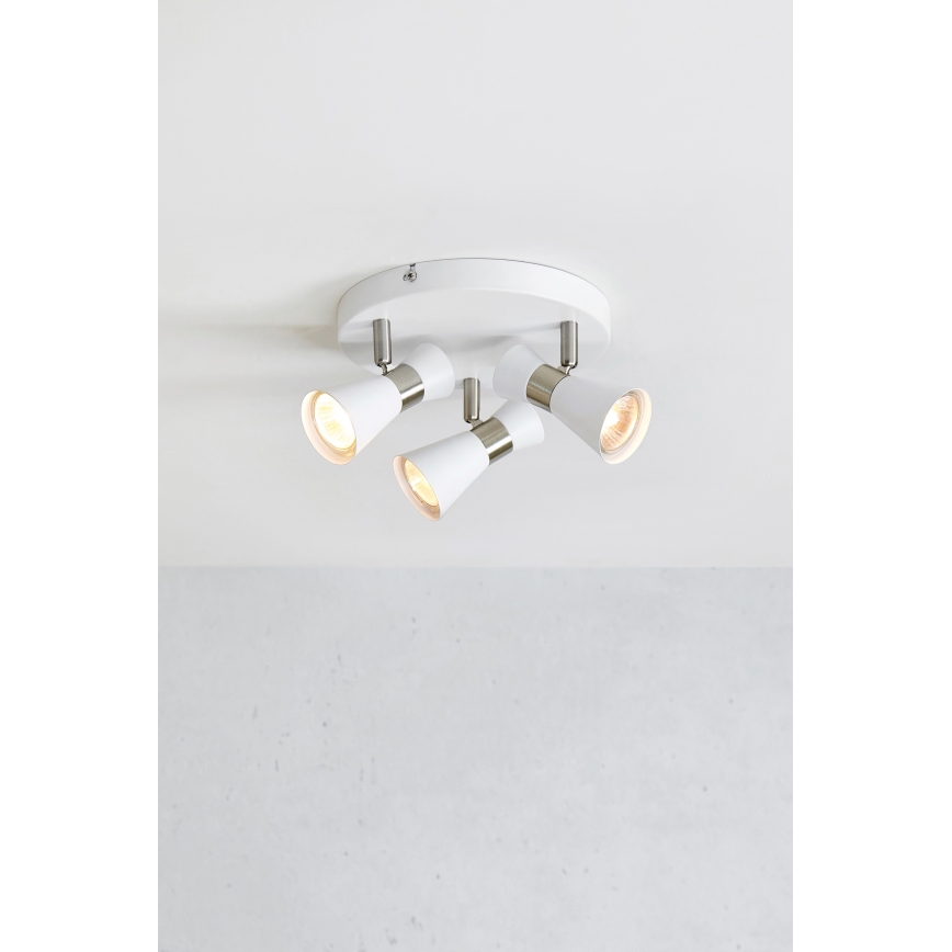 Markslöjd 108628 - Reflektorska lampa FOLIE 3xGU10/7W/230V bela/mat krom