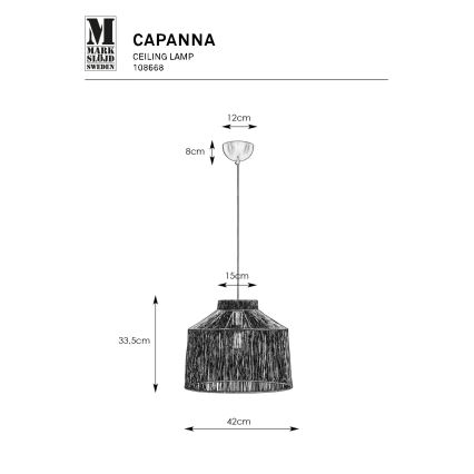 Markslöjd 108668 - Luster na sajli CAPANNA 1xE27/40W/230V crno