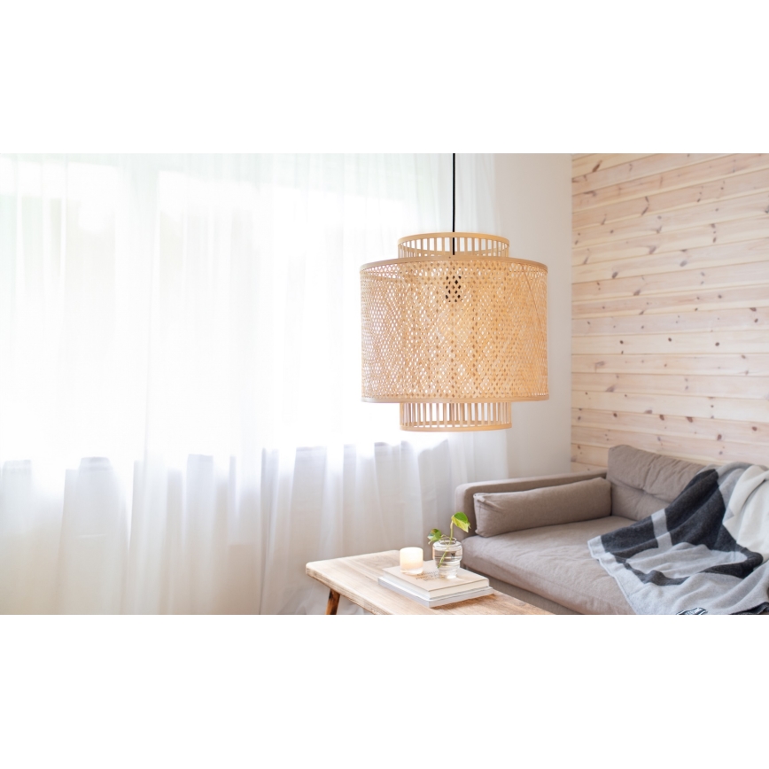 Markslöjd 108675 - Luster na sajli STRATI 1xE27/40W/230V bež/bambus