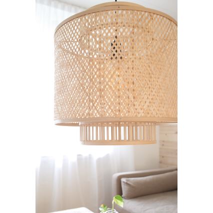 Markslöjd 108675 - Luster na sajli STRATI 1xE27/40W/230V bež/bambus