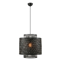 Markslöjd 108676 - Luster na sajli STRATI 1xE27/40W/230V crno/bambus