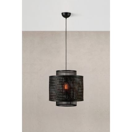 Markslöjd 108676 - Luster na sajli STRATI 1xE27/40W/230V crno/bambus