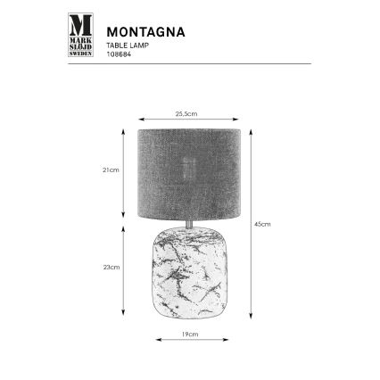 Markslöjd 108684 - Stona lampa MONTAGNA 1xE14/40W/230V 45 cm bež/crno