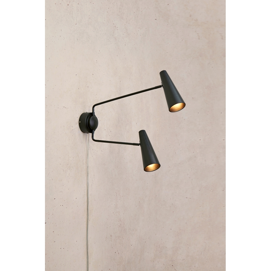 Markslöjd 108690 - Zidna lampa PEAK 2xE14/40W/230V crno