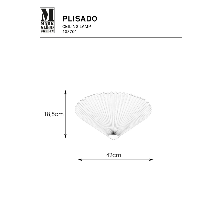 Markslöjd 108701 - Plafonjera PLISADO 3xE14/40W/230V pr. 42 cm bela