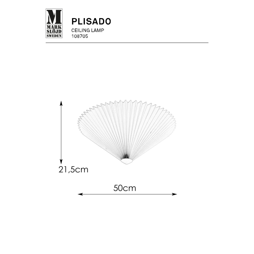 Markslöjd 108705 - Plafonjera PLISADO 3xE14/40W/230V pr. 50 cm bež