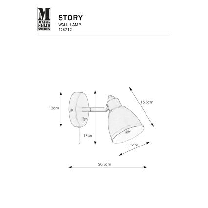 Markslöjd 108712 - Zidna lampa STORY 1xE14/40W/230V crno