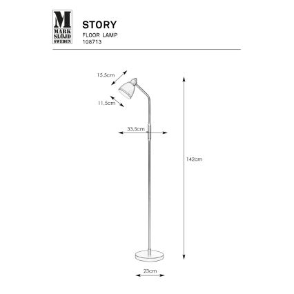 Markslöjd 108713 - Podna lampa STORY 1xE14/40W/230V crno