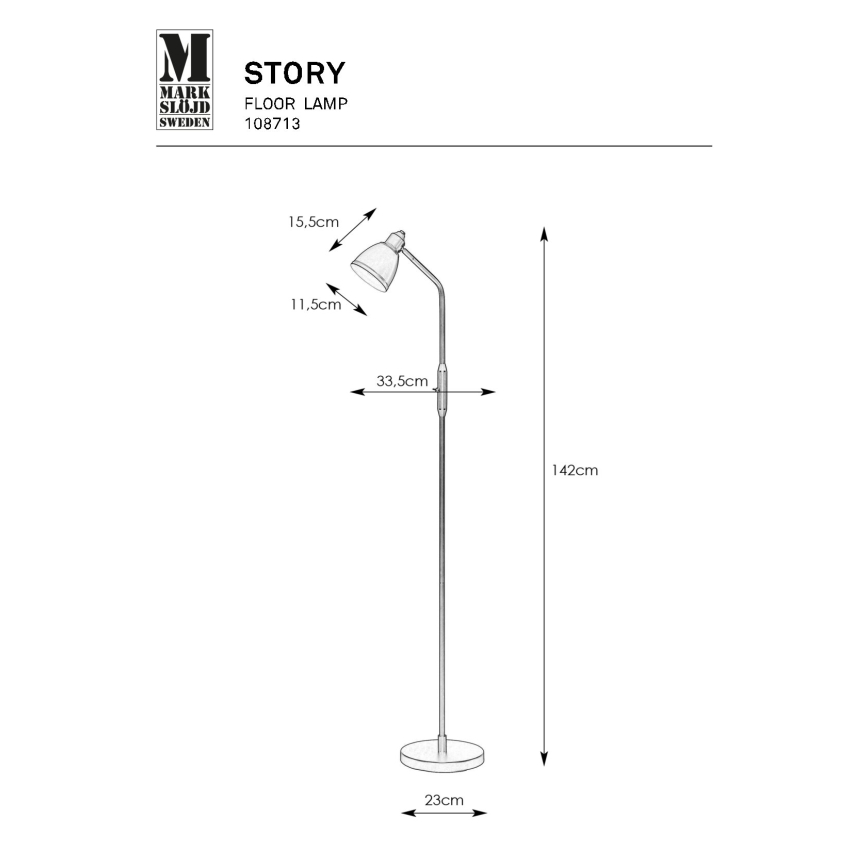 Markslöjd 108713 - Podna lampa STORY 1xE14/40W/230V crno
