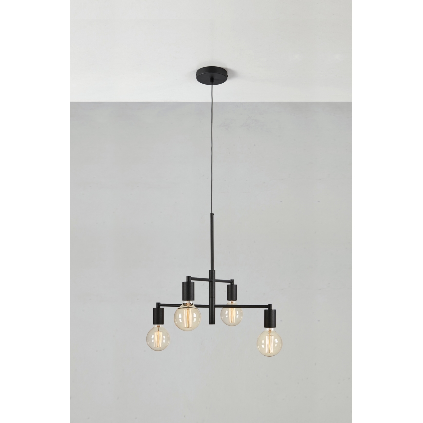 Markslöjd 108716 - Luster na sajli CIELO 4xE27/40W/230V crno