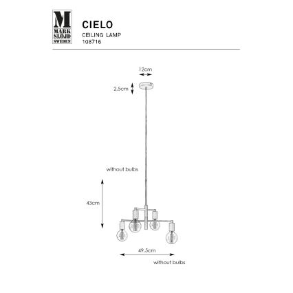 Markslöjd 108716 - Luster na sajli CIELO 4xE27/40W/230V crno