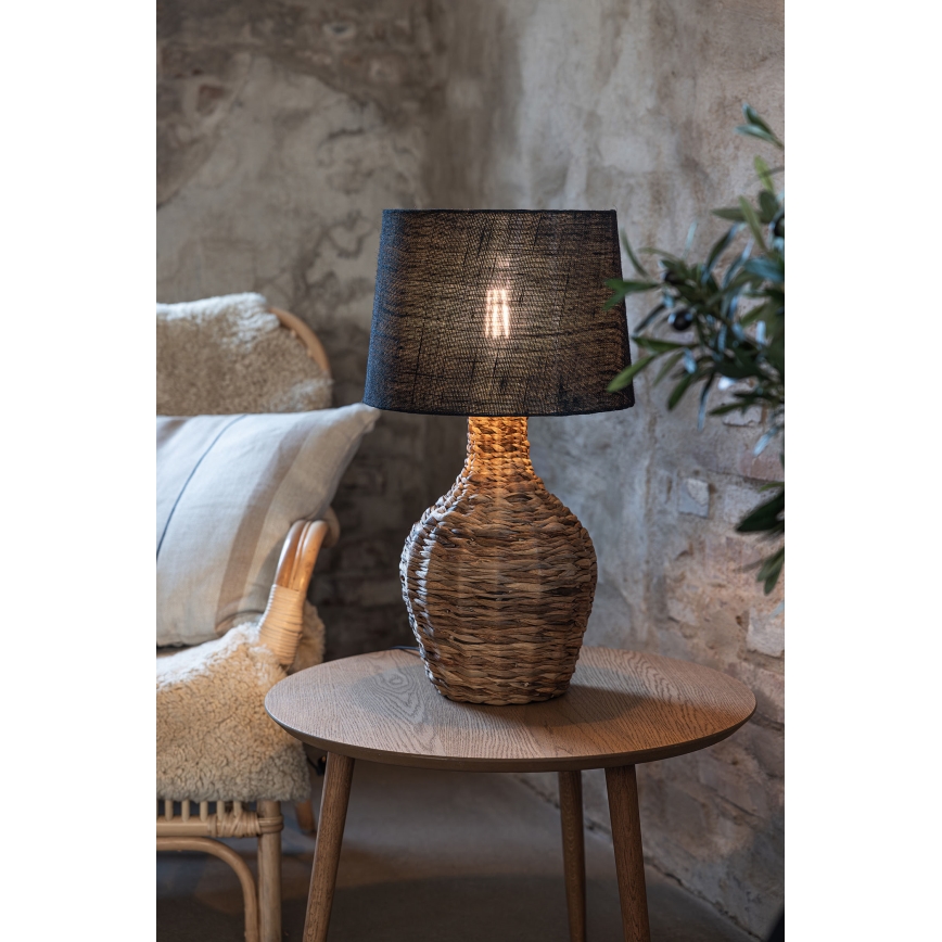 Markslöjd 108770 - Stona lampa PAGLIA 1xE27/40W/230V crno/ratan