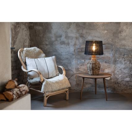 Markslöjd 108770 - Stona lampa PAGLIA 1xE27/40W/230V crno/ratan
