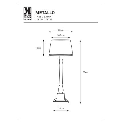 Markslöjd 108775 - Stona lampa METALLO 1xE27/40W/230V mat krom
