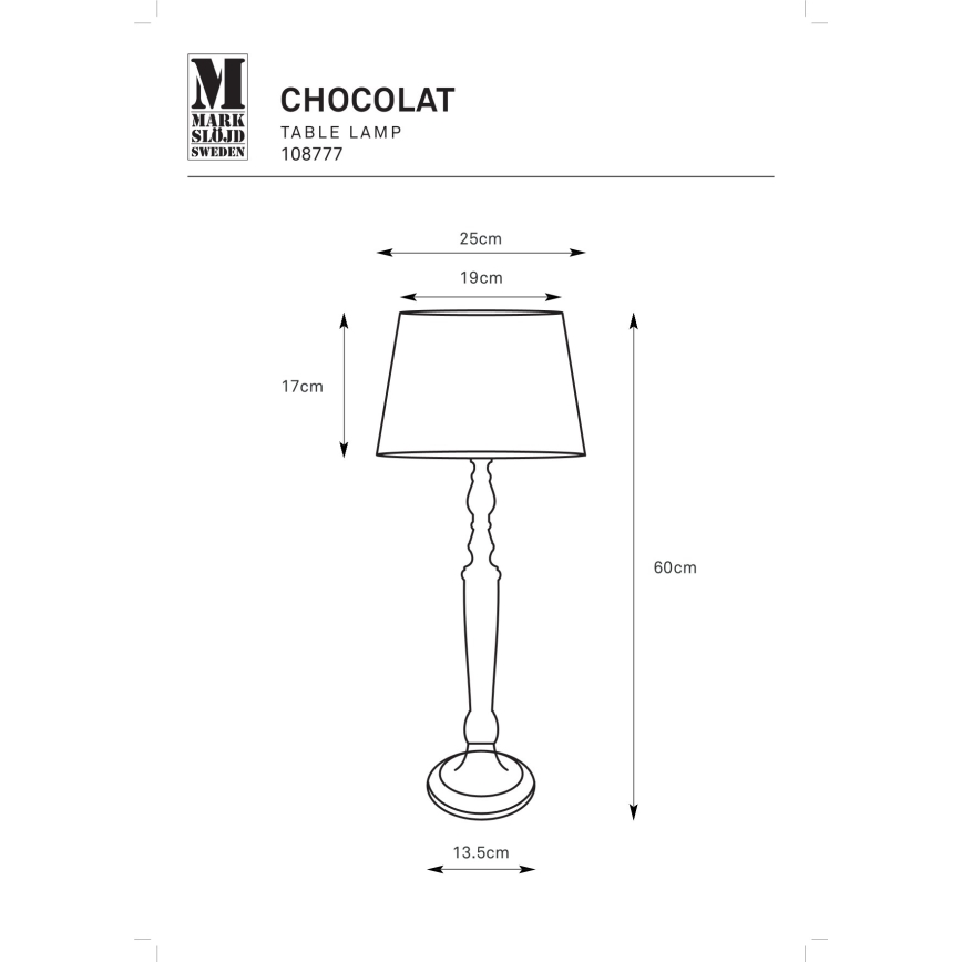 Markslöjd 108777 - Podna lampa CHOCOLAT 1xE27/40W/230V braon/bež