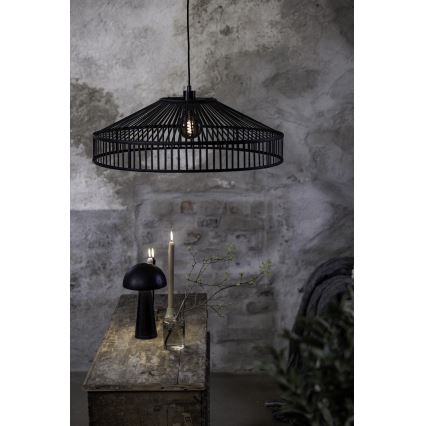 Markslöjd 108782 - Luster na sajli TAPA 1xE27/40W/230V crno/bambus