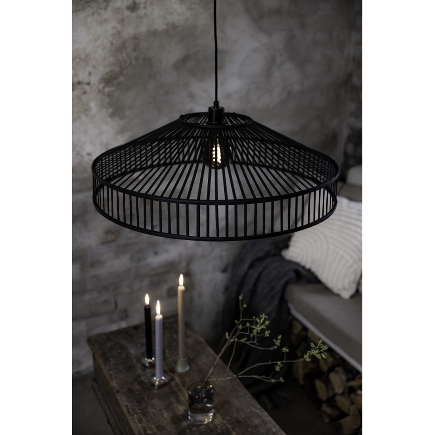 Markslöjd 108782 - Luster na sajli TAPA 1xE27/40W/230V crno/bambus