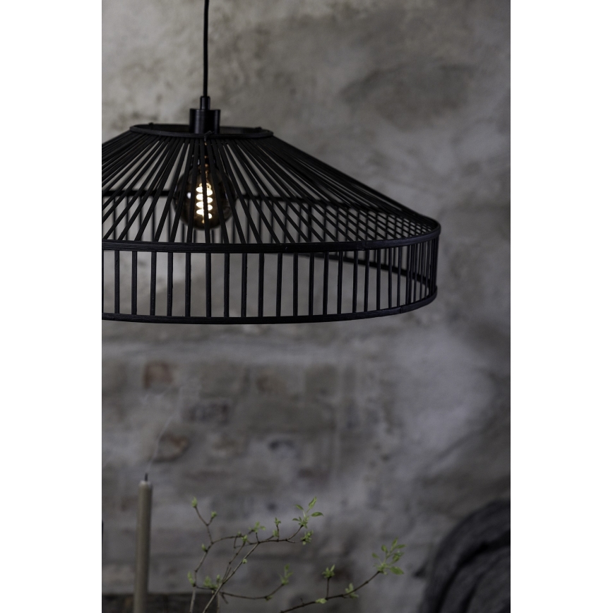 Markslöjd 108782 - Luster na sajli TAPA 1xE27/40W/230V crno/bambus