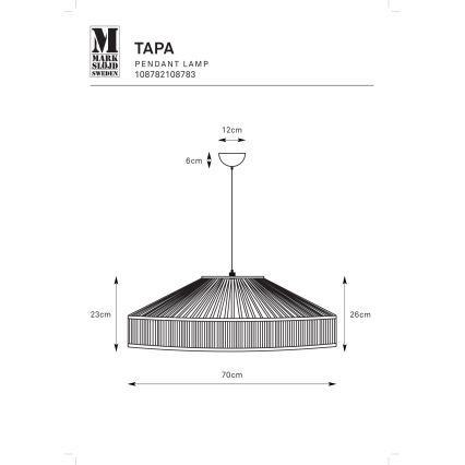 Markslöjd 108782 - Luster na sajli TAPA 1xE27/40W/230V crno/bambus
